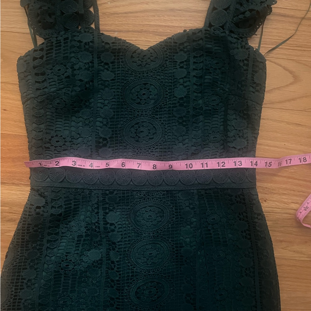 NWT- Two Sisters Green lace special occasion holiday dress size S - Picture 10 of 13